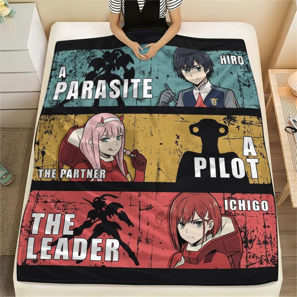1PC Franxx Patterned Flannel Blanket Suitable For All Seasons For Home Decor Warmth And Comfort Gifts Holiday Present