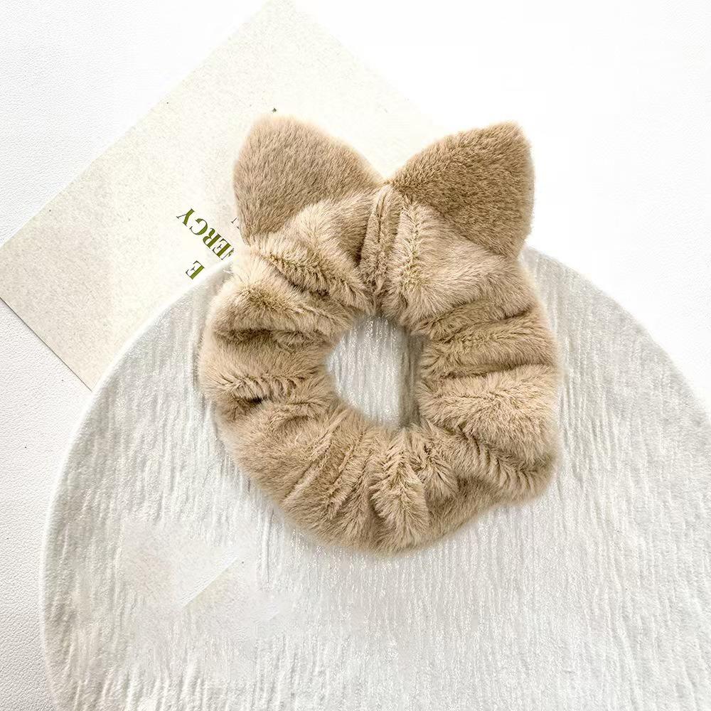 Plush Rubber Band Cat Ear Shaped Hair Band Cute Hair Tie