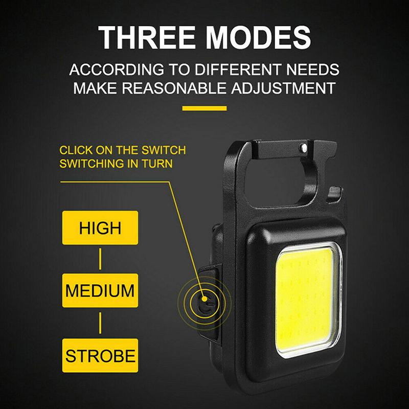 Small LED COB Light Corkscrew Mini LED Flashlight Work Light Rechargeable Flashlight for Outdoor Camping Supplies