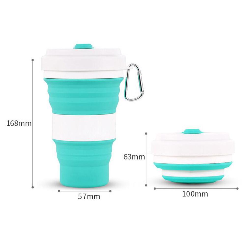 Retractable Silica Gel Coffee Cup Simple Solid Color for Travel Office