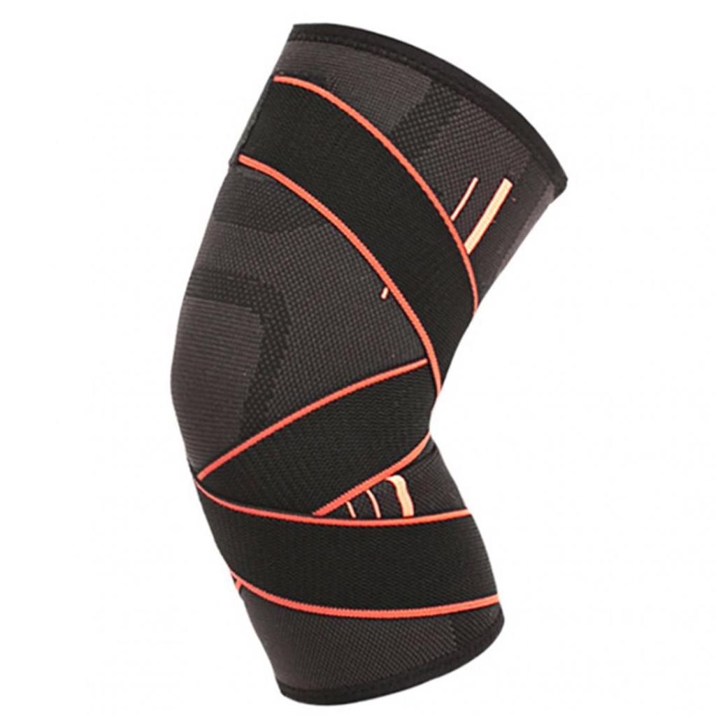 Kniebandage zum Stützen beim Laufen und Radfahren, rutschfest, elastische Kompressions-Kniemanschette