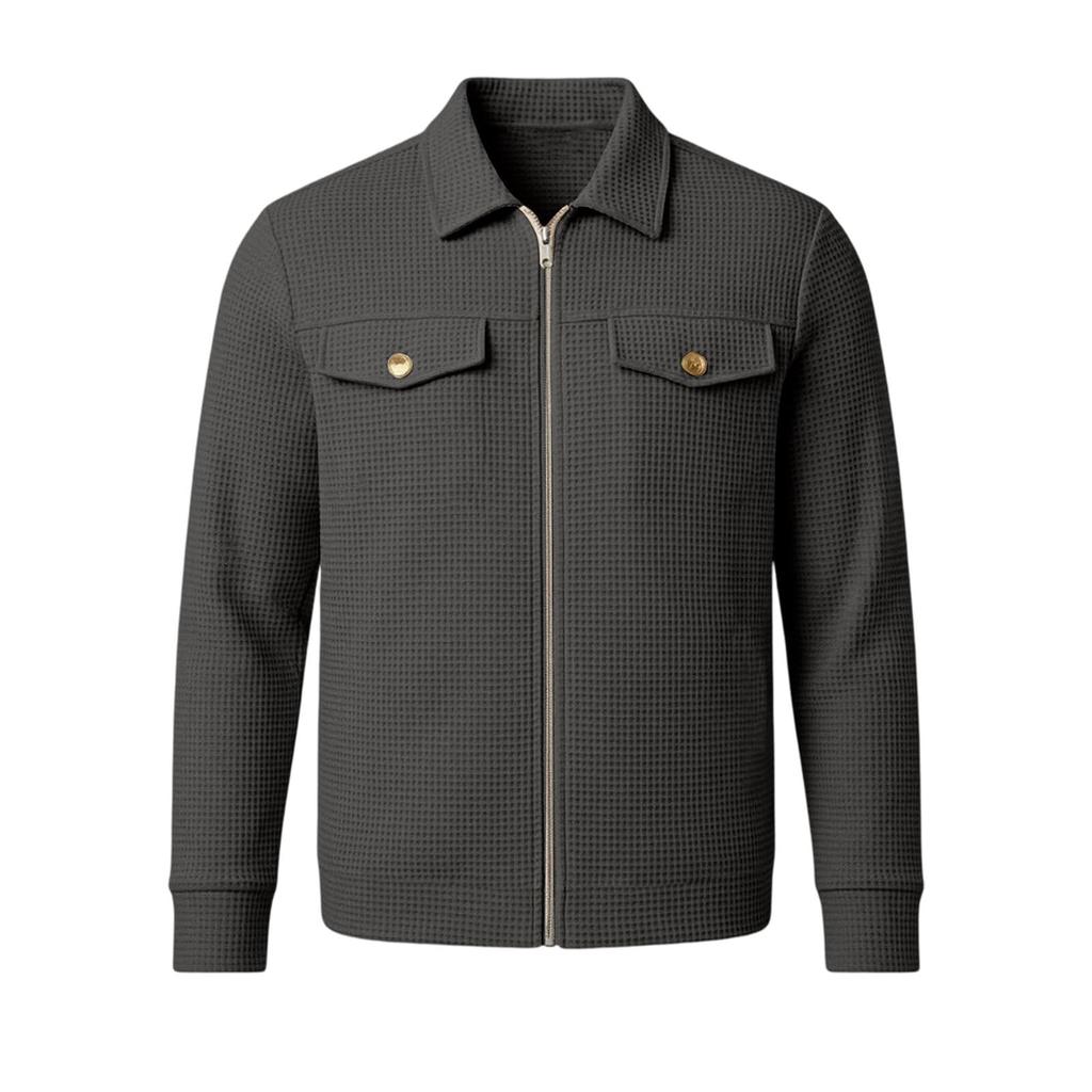 Men's Casual Color Lapel Collar Jacket for Spring and, Fashion Outerwear