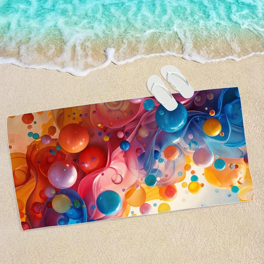 Lebhaftes Blasenwirbel Strandtuch Gemustert Sonnenschutz Und Winddicht Geeignet Für Schwimmbad Camping Reise Decke