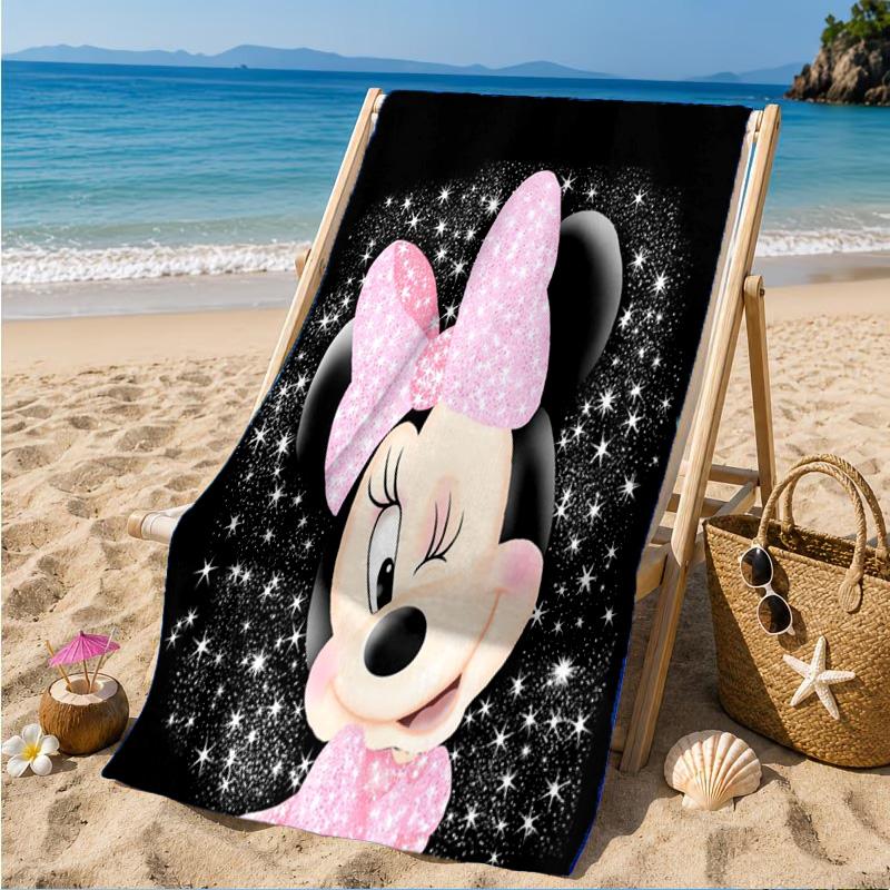 Pink Mouse Artwork Printed Microfiber Beach Towel, Soft And Absorbent, Quick-Dry, Ideal for Summer Travel, Beach Essential, Swimming Pool
