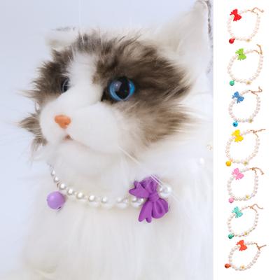 Pet Necklace Vivid Color Waterproof Resin Small Cat Dog Artificial Pearl Necklace Jewelry Pet