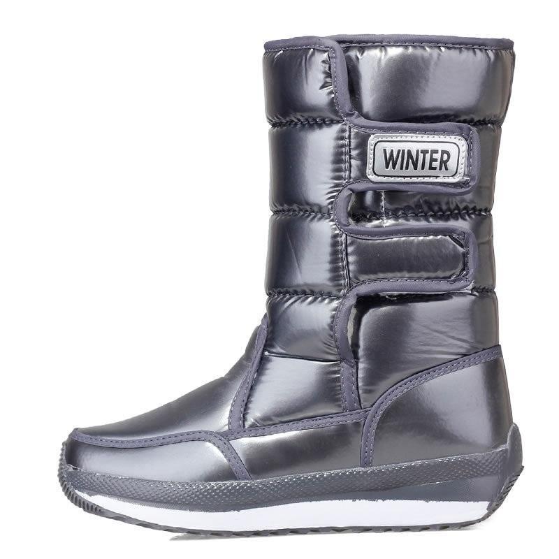 Fashionable Winter Snow Boots Thickened Warm Boots Women's Cotton Shoes Middle Tube Leisure Waterproof and Anti-skid