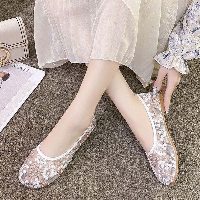 Fashion Summer Y2k Fashion Aesthetic Original Embroidered Casual Woman Footwear On Sale 2025 New In Mesh Breathable Flat Shoes for Women