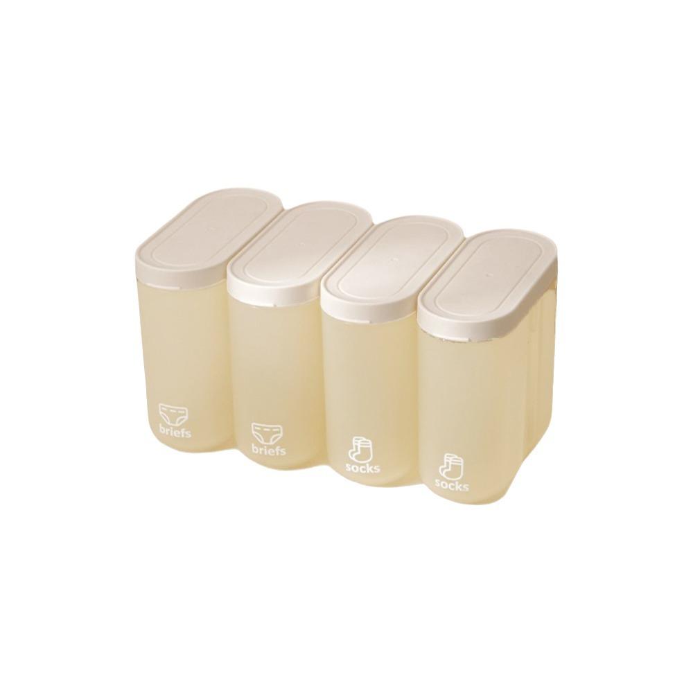 4PCS Plastic Socks Storage Box Mini Sealed Storage Box Durable Underwear Storage Box  Wardrobe