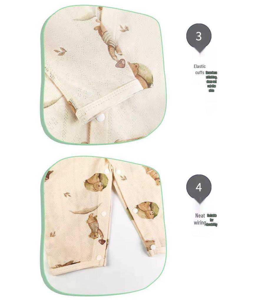 Newborn Long Sleeve Breathable Romper: Spring/Summer Soft, Comfortable Pajamas for Crawling.