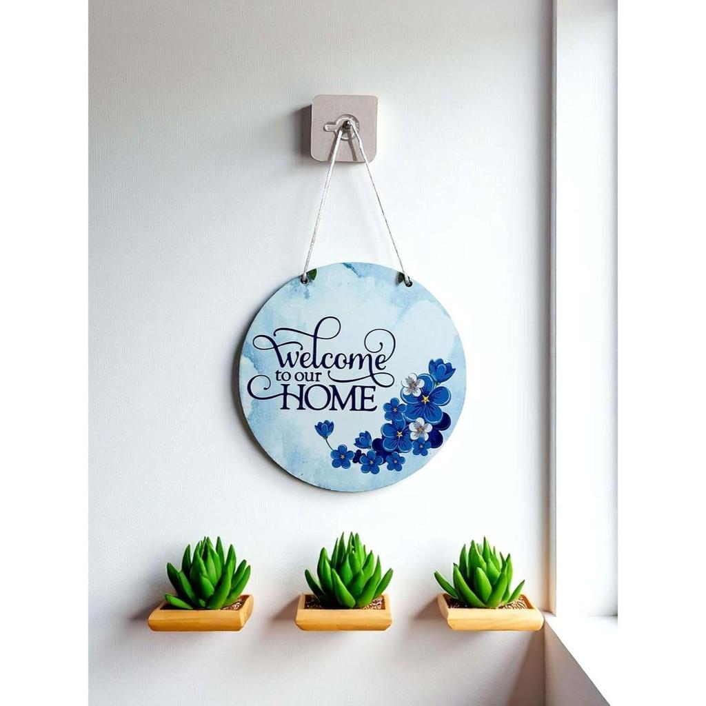 Wooden Wall Hanging Welcome Sign – Decorative Quote Board for Home, Door, Entrance, Hall & Office - Rustic Wall Art & Housewarming Gift Item