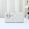 Exquisite Clutch Bag Pearl Embedded Flower Pattern Surface Women Elegant Chain Crossbody Shoulder Bag Lady Evening Noble Handbag