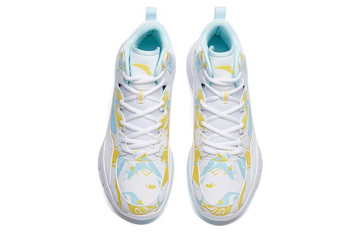 Men's Sneakers ANTA Star Trail 4 Basketball Shoes Men's High-top White/Glacier Blue