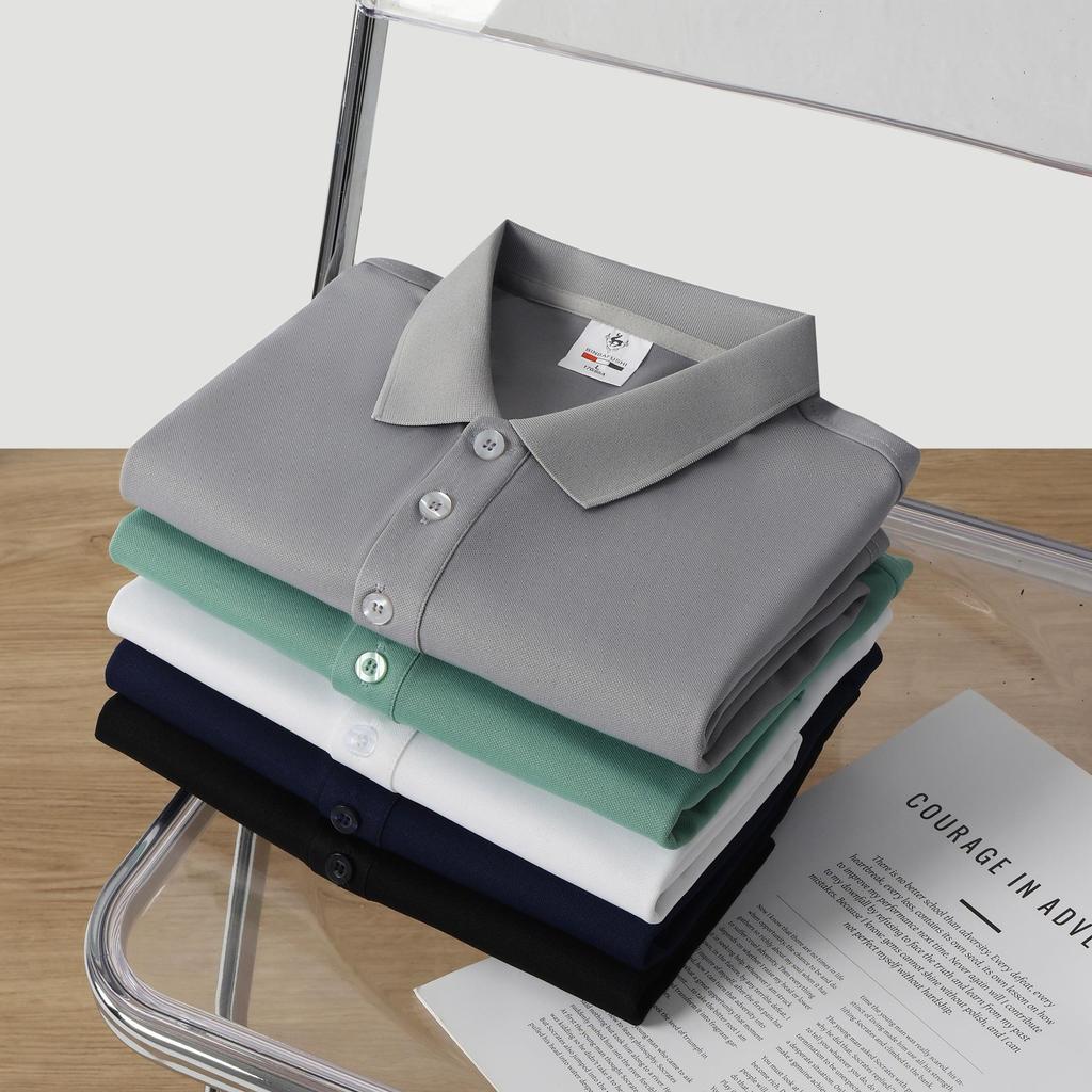 Spring/Summer Unisex Simple Short Sleeve Polo - Men's Solid Color Turn-Down Collar Sports Shirt