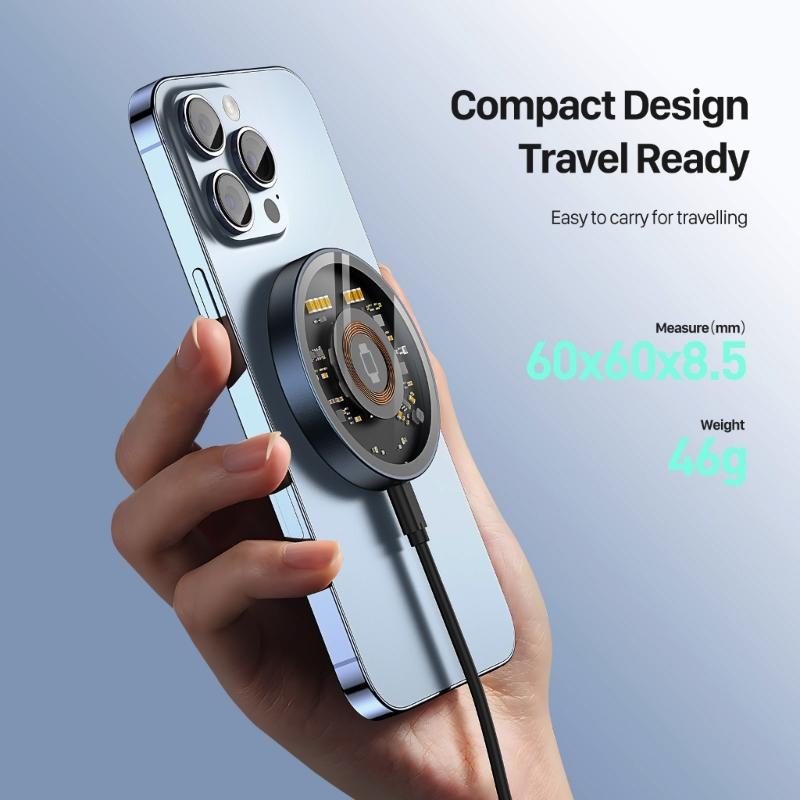 Upgraded Magnetic Wireless Charge Stand 15W Fast Charging Dock Station 3-in-1 Magnetic Wireless Charging Pad for Phone