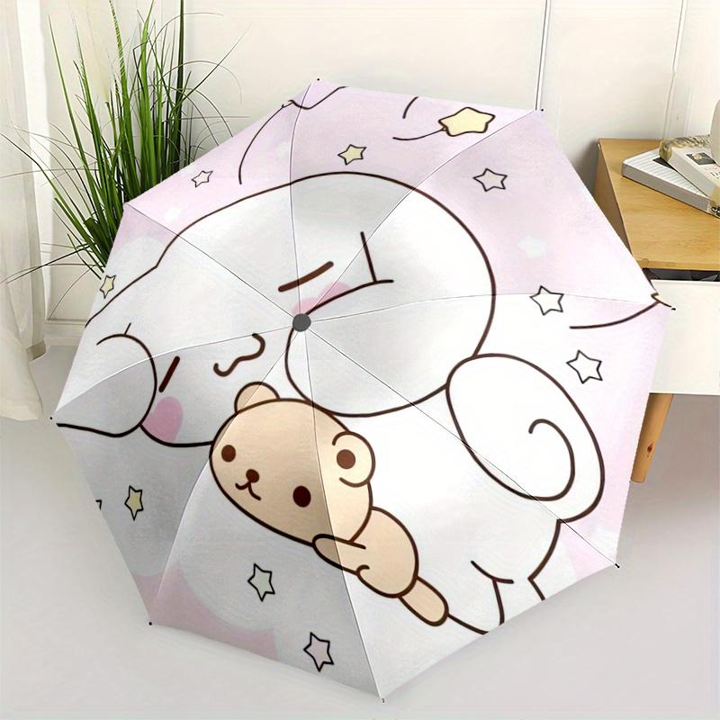 1pc Sanrio Resting Cinnamoroll Pattern Automatic 3-Fold Umbrella Design, Cute Cartoon Pattern, Portable Outdoor Umbrella, Perfect, Holiday Gift for fa