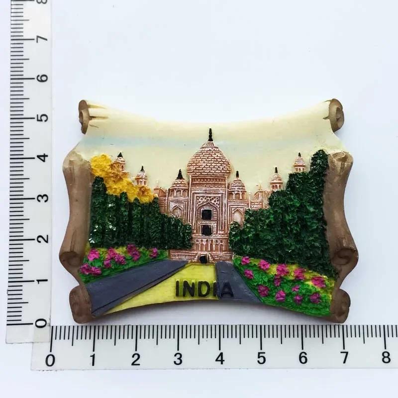 India Fridge Magnet Tourism Souvenir Rajasthan Bangalore 3D Resin Painted Crafts Magnets for Refrigerators Sticker Home Decor
