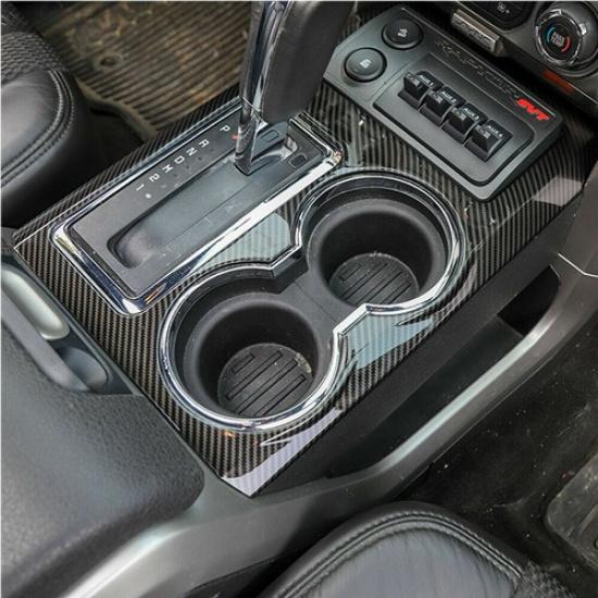 For Ford F150 09-14 Gear Shift Panel Center Control Cover Trim Bezel Carbon fibe