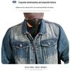 Xintang Men's 2025 American Retro Denim Motorcycle Jacket - High Street Rogue Style Streetwear