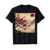 Vintage Cherry Blossom Woodblock T Shirt Japanese Al Art Vintage Comfortable Stylish Versatile Slightly Stretched Homme