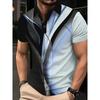 Men's Abstract Line Polo Short Sleeved Polo Shirt Collar Shirt
