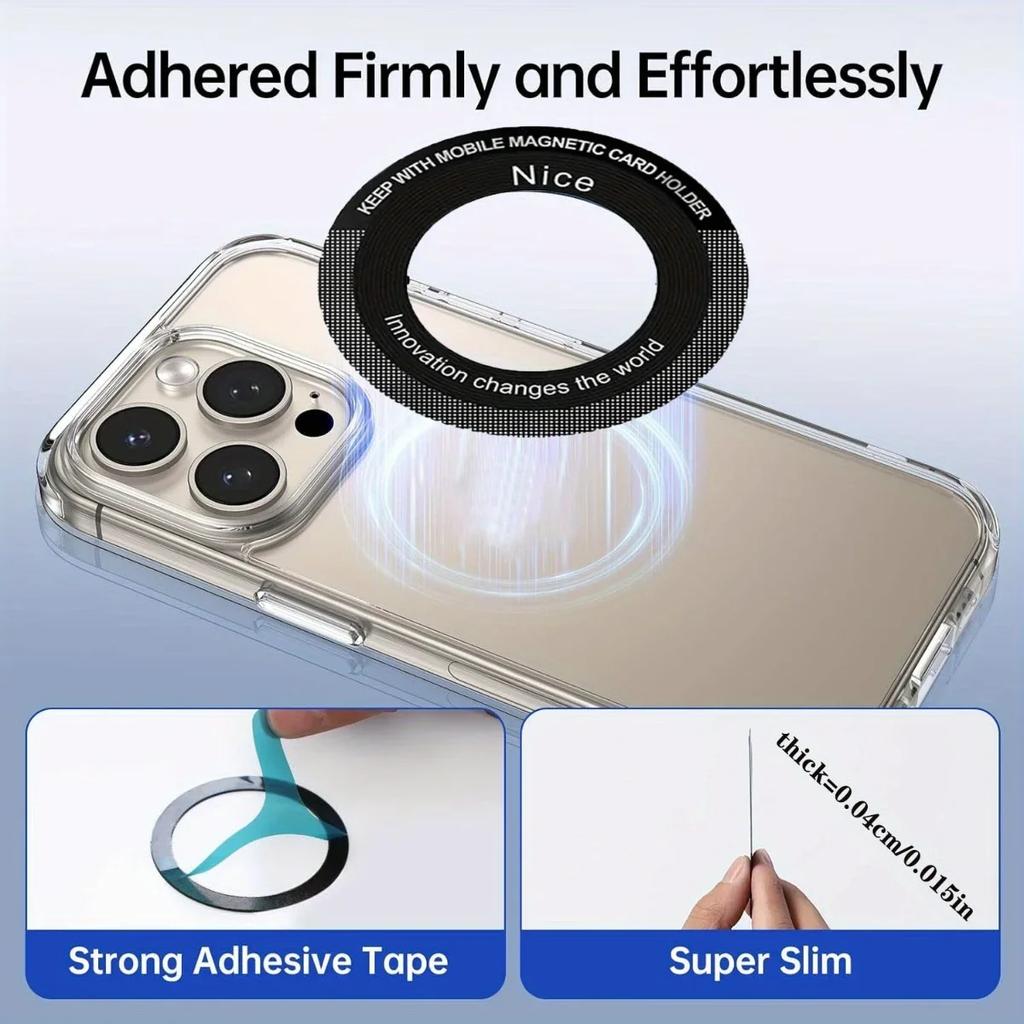 Per Piastra Magnetica ad Anello Magsafe Universale Adesivo Metallico Supporto Caricabatterie Wireless Lamina Metallica per Supporto Auto Magnetico