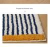 Thickened Anti-Slip Bedroom Rug: Flocked, Wear-Resistant, Water-Absorbent Foot Pad with Simple Striped Design