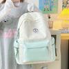 Japanese new schoolbag women's ins niche high-value casual simple contrast versatile large-capacity backpack