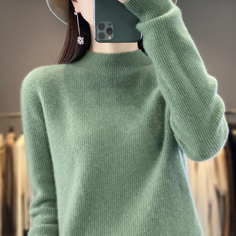 Women's Cashmere Sweater Qinghe Cashmere 30% Cashmere 70% Wool Autumn and Winter Cashmere Pullover Soft and Warm