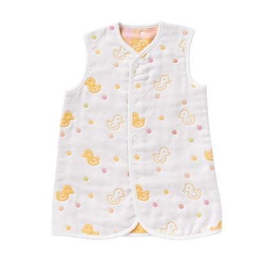 De Gauze Chick Pattern Good Night Vest Long Vest Cold Protection To Baby Cotton Made In Japan H 90cm Free [Cream Coco] 6-layer [Soft/Easy Fit] 100%