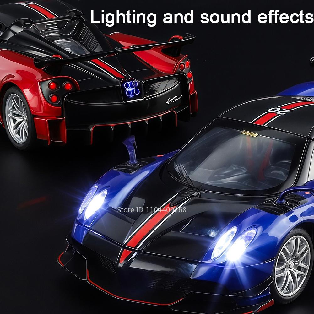 1:32 Huayra BC Dinastia Sports Car Model Toy Music Light Pull Back Metal Diecast Vehicle Supercar Models Hobby Collection Gifts