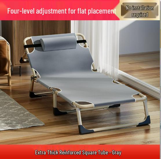 Portable Folding Recliner: Single Bed for Home, Office Nap, Camping, and Multifunctional Use