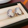 Round Mirror Earrings, Fashionable Cold Wind Studs, Light Luxury, High-end and Versatile Earrings.