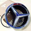 For Benz W20618.5cm Hollow style Car Front Grill Emblem With LED BASE For Mercedes Benz C CLASS W204 GLK W204 B W245 VITO W447 W463 V V260