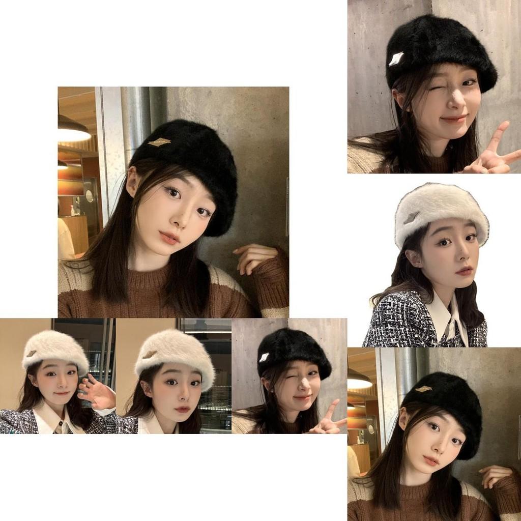 Trendy Rabbit Fur Blended Beret Stylish Casual Winter Hat Fashionable And Warm Beanie