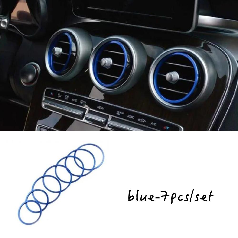 2025 Hot Racing Grills Alloy Car Central Air Conditioning Vent Outlet Ring Trim Cover Stickers For Mercedes Benz C GLC Class W20