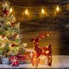 Christmas Wrought Iron Deer Figurine with Led Light Holiday New Year Party Decor