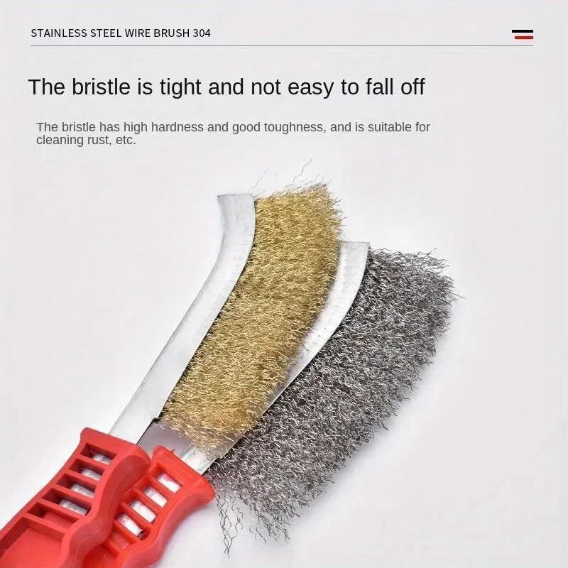 Multi-function Tool Wire Brush Copper Plated  Long Handle Kitchen Grill Special Plate Rust Removal