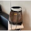 Summer New Diamond Chain Shoulder Bag Niche Design Large Capacity Flow Bucket Bag Versatile Bag