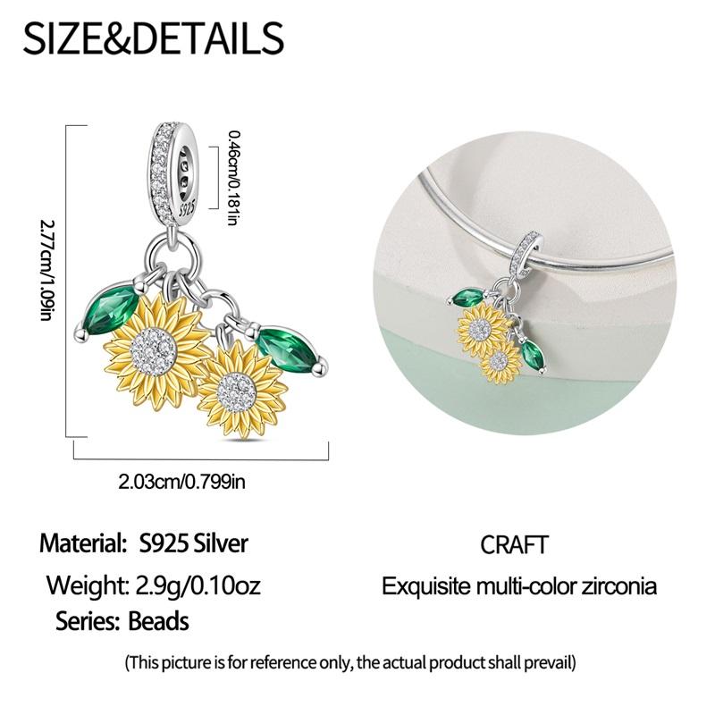 Copper Yellow Flower Sunflower Pendant House Owl Beads Golden Leopard Charms Beads Fit Diy Copper Bracelets Jewelry