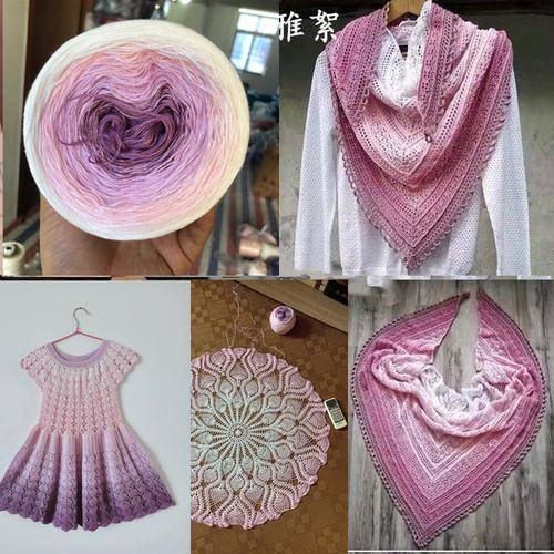 

300g Organic Lace Cotton Mixed Strand Cake Thread Gradient Long Section Dyed Spring and Summer Shawl Scarf Sweater Thread