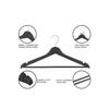 A Plus Boxed Wooden Look Hanger 12 Pieces Black Silver Clothes Hanger Trousers Shirt Hanger