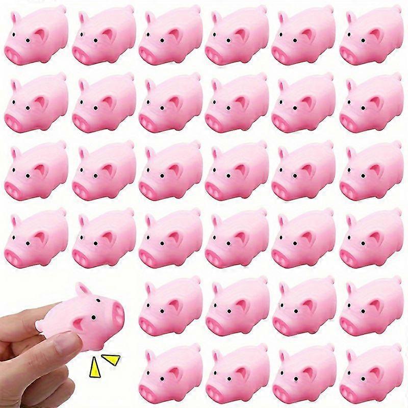 20pcs Adorable Pink Piggy Scream-Out Stress Relief Pig Squeeze Toys Party Supply Kits