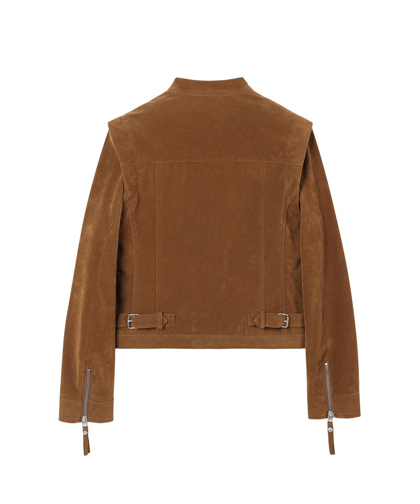 Thevinylhouse Non Collar Suede Jacket(W) Brown