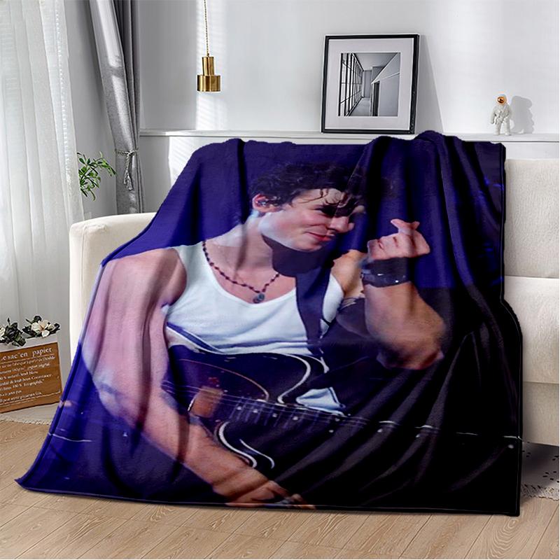 3D Shawn Mendes Handwritten Singer Soft Plush Blanket,Flannel Blanket Throw Blanket for Living Room Bedroom Bed Sofa Kid Gift