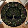 Tree of Life Round Rug Nature Mandala Rug Ancient Spiritual Decor Carpet Meditation Space Rug Washable and Non Slip Floor Mat