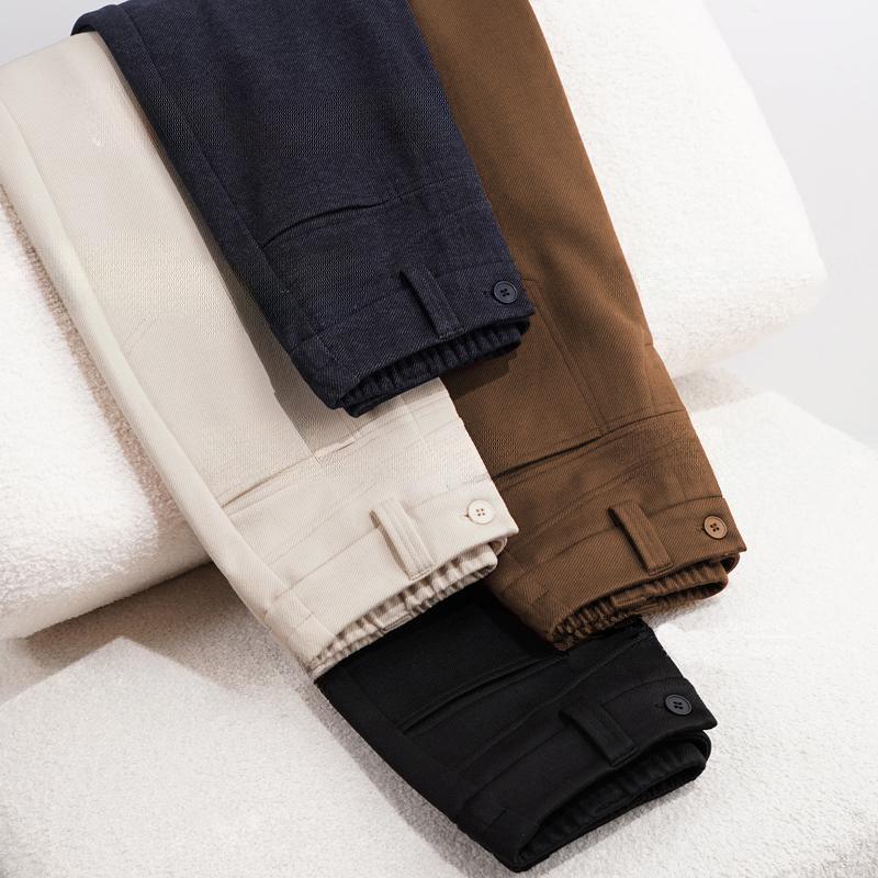 Luxuriöse High Fashion Kaschmirseide High-Waist Schlankmachende Schmale Gerade Bein Hose für Herbst & Winter