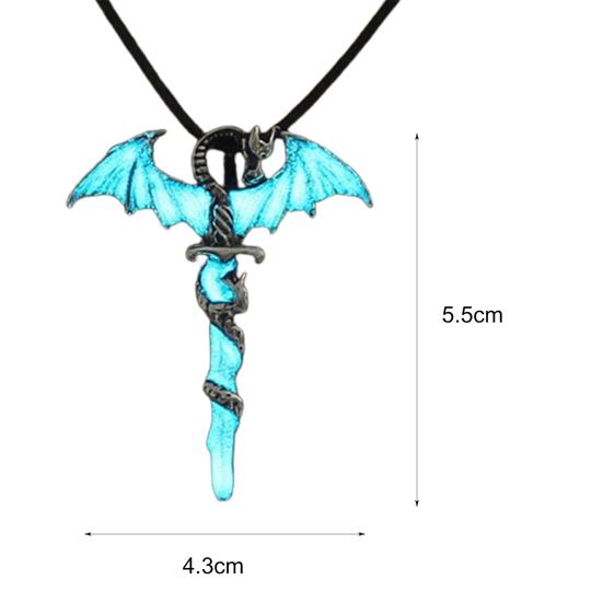 Vintage Glow In The Dark Cross Pendant Necklace Luminous Halloween Jewelry
