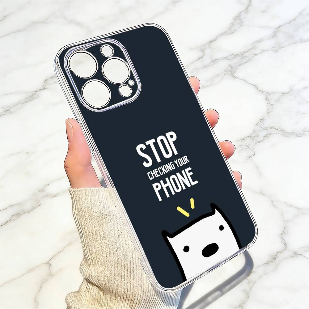 

Please do not touch my phone Phone Case For iPhone 17 16 15 14 13 12 11 Mini Pro Max Plus Transparent Cover iPhone12