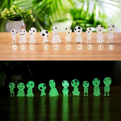 10 Pcs Mini Resin Alien Figures Fairy Garden Tiny Alien Accessories Little Glow In Dark Alien Decor for Micro Landscape Outdoor Patio Lawn Yard