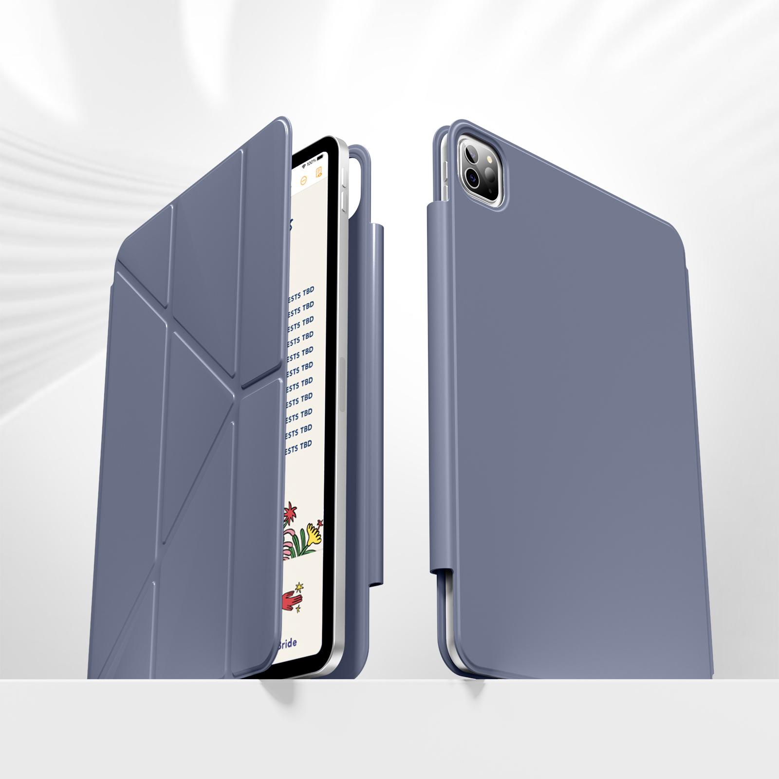 Voor iPad A16 11e A3355 A3356 Hoes Magnetisch Afneembaar Y-vormig Vouwend Funda Tablethoes iPad 10e 10,9 inch For iPad 10th 2022 paars